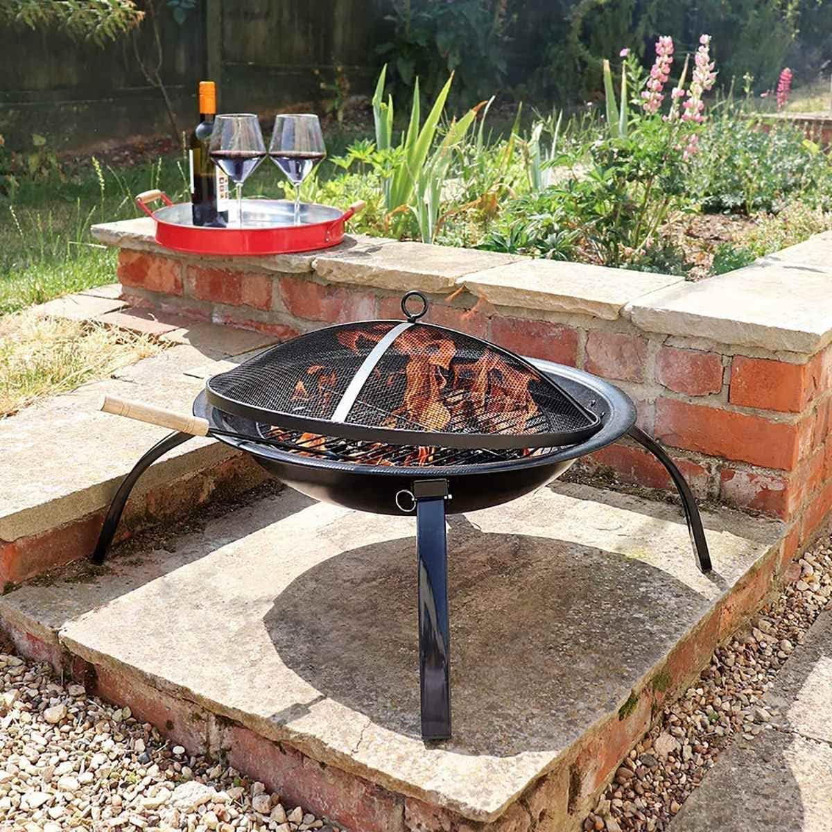 BBQ Grill Outdoor Outdoor Party BBQ Fire Pit with Stick Winter Heating Furnace Charcoal Fireplace Brazier Burning Stove BBQ Grill