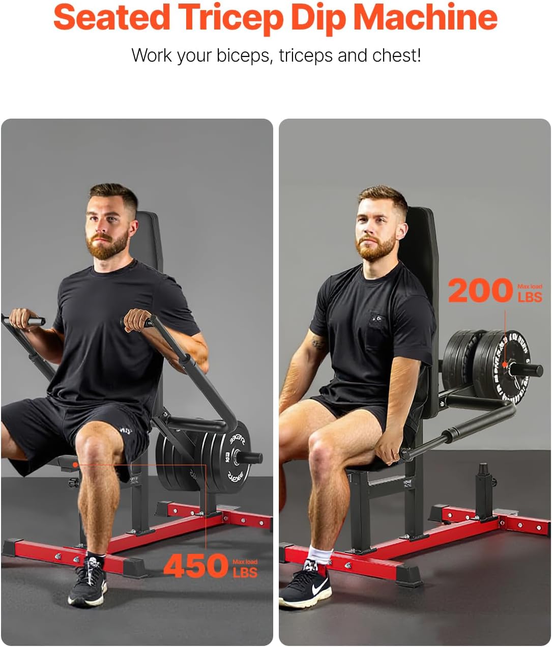 VEVOR Chest Press Machine, Bench Press Set, Adjustable Flat Incline Bench with Independent Converging Arms, Upper Chest Equipment, Fitness Home Gym Equipment Chest