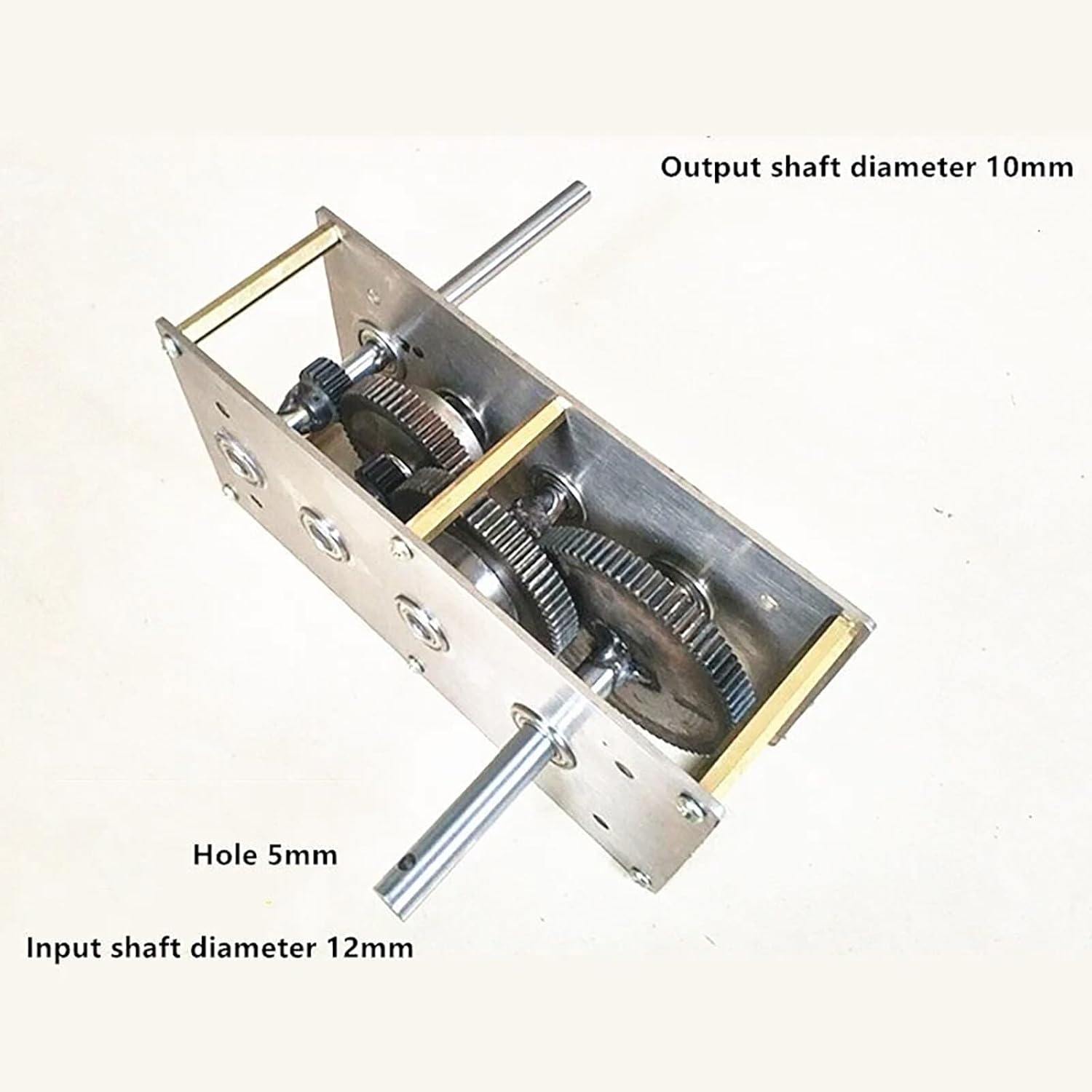 Manual Hand Crank Gearbox with Handle – Customizable Speed Ratios (1:15–1:72), 3mm Steel Plate, 12mm Input Shaft – Ideal for Wind & Water Power DIY Projects(1:15)