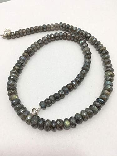 labradorite coated faceted rondelle 6 to 7 mm 16