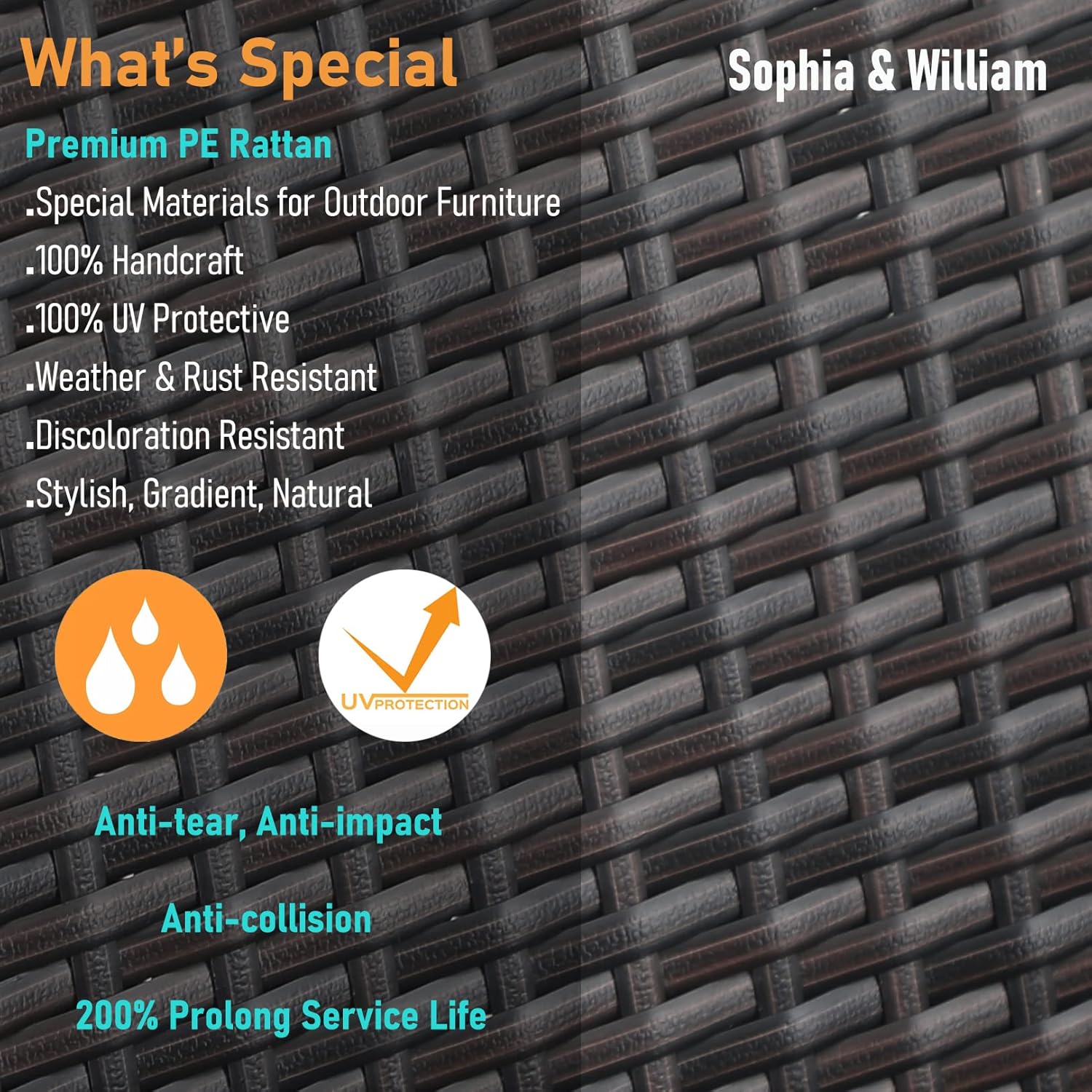 Sophia & William Patio 5 Pieces Dining Set with 1 Square Gas Fire Pit Table and 4 PE Rattan Chairs, Modern 2 in 1 50000 BTU Outdoor Propane Firepits Table Auto-ignition Black 28.4