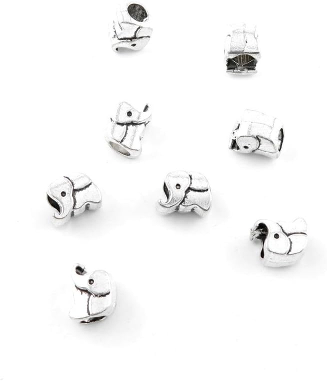 Jewelry Making Charms Antique Silver Tone Color Jewellery Charme Findingss Bulk Wholesale Suppliers Arts Crafts X4PR6 Elephant Loose Beads