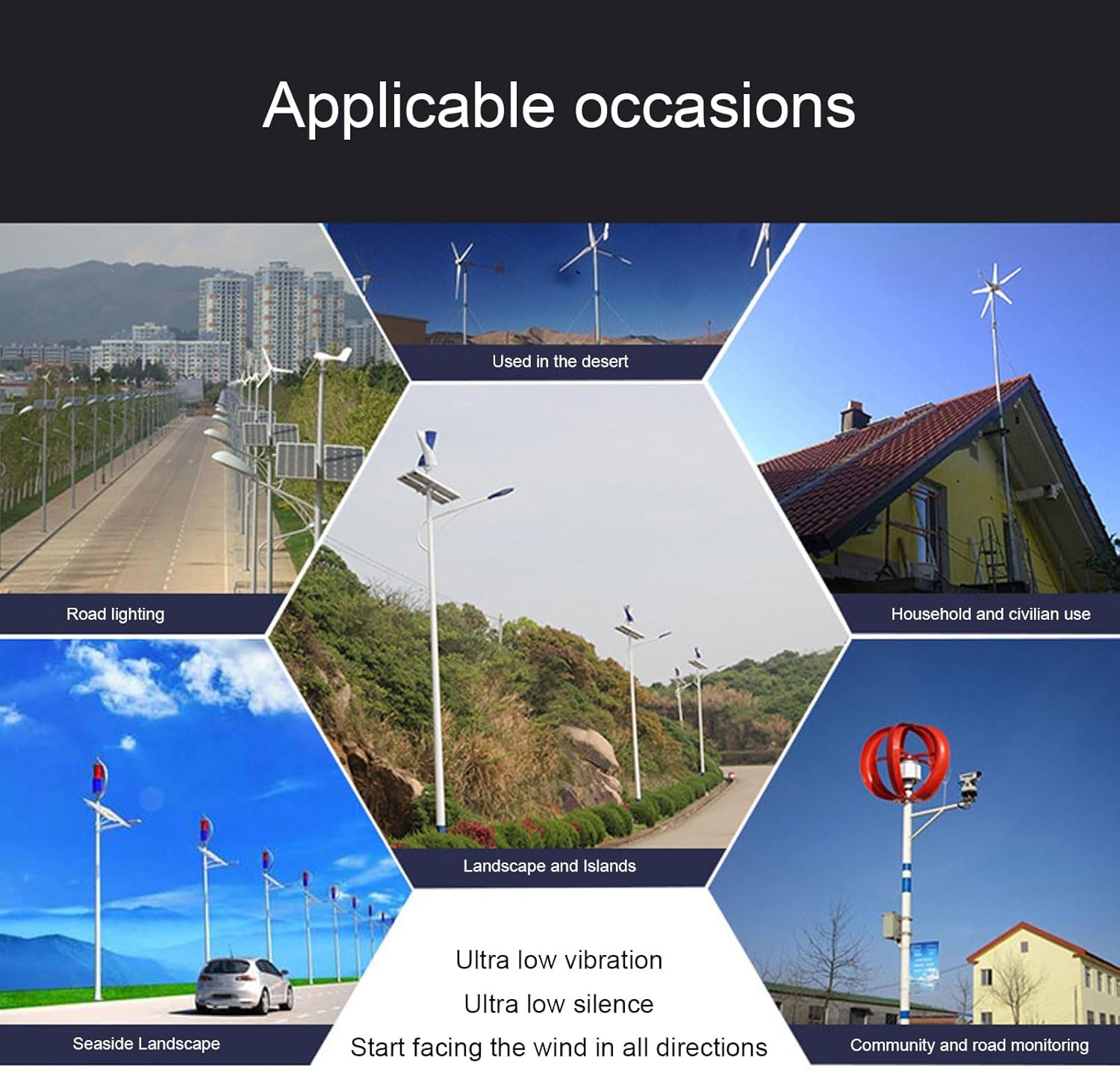 Wind Turbine, 600W Vertical Wind Turbine Permanent Magnet Generator, Low Noise Wind Power Generator Aluminum Alloy Blades for Marine, RV, Home, Boats, Cabin (12V)