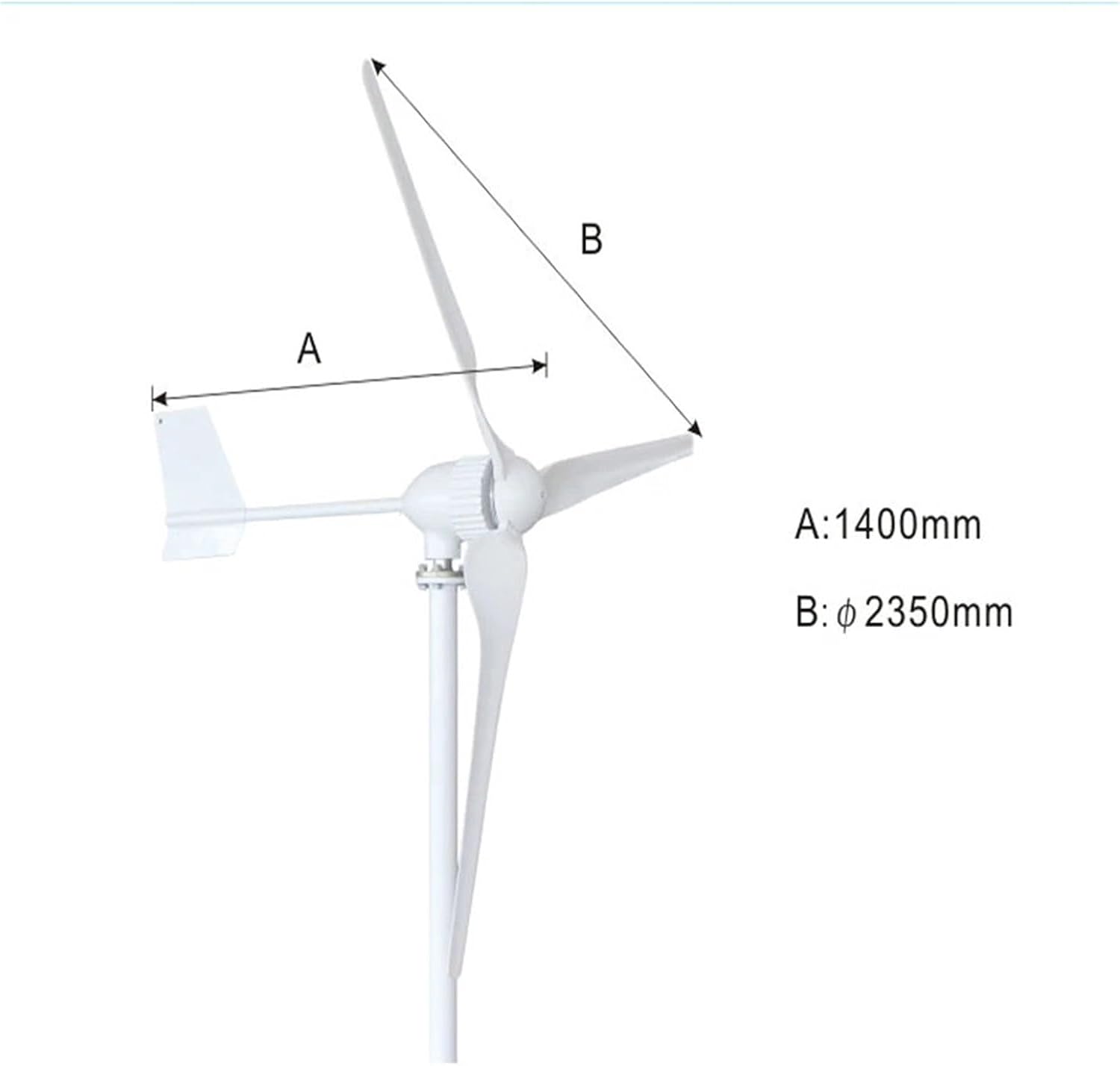 Wind Turbine Generator Kit, 1000W Wind Generator 3 Blades 24V Wind Turbine Power for Home Use Monitoring and City Lamp Inside Permanent Magnent Generator for Hybrid Solar Wind System
