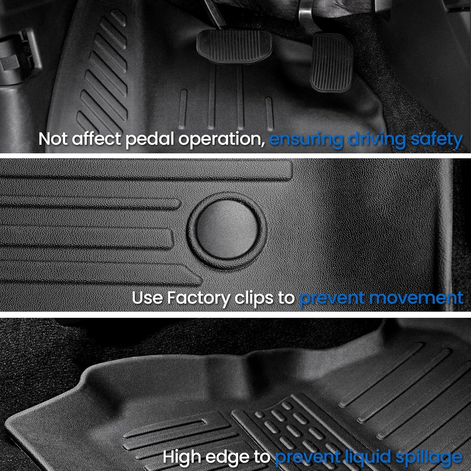 Floor Mats Cargo Mat for 2018-2024 Ford Expedition 7 Seats Accessories (Not for Max Model), All Weather TPE Cargo Liner Backrest Mats Door Sill Protectors (Floor Mats Set)