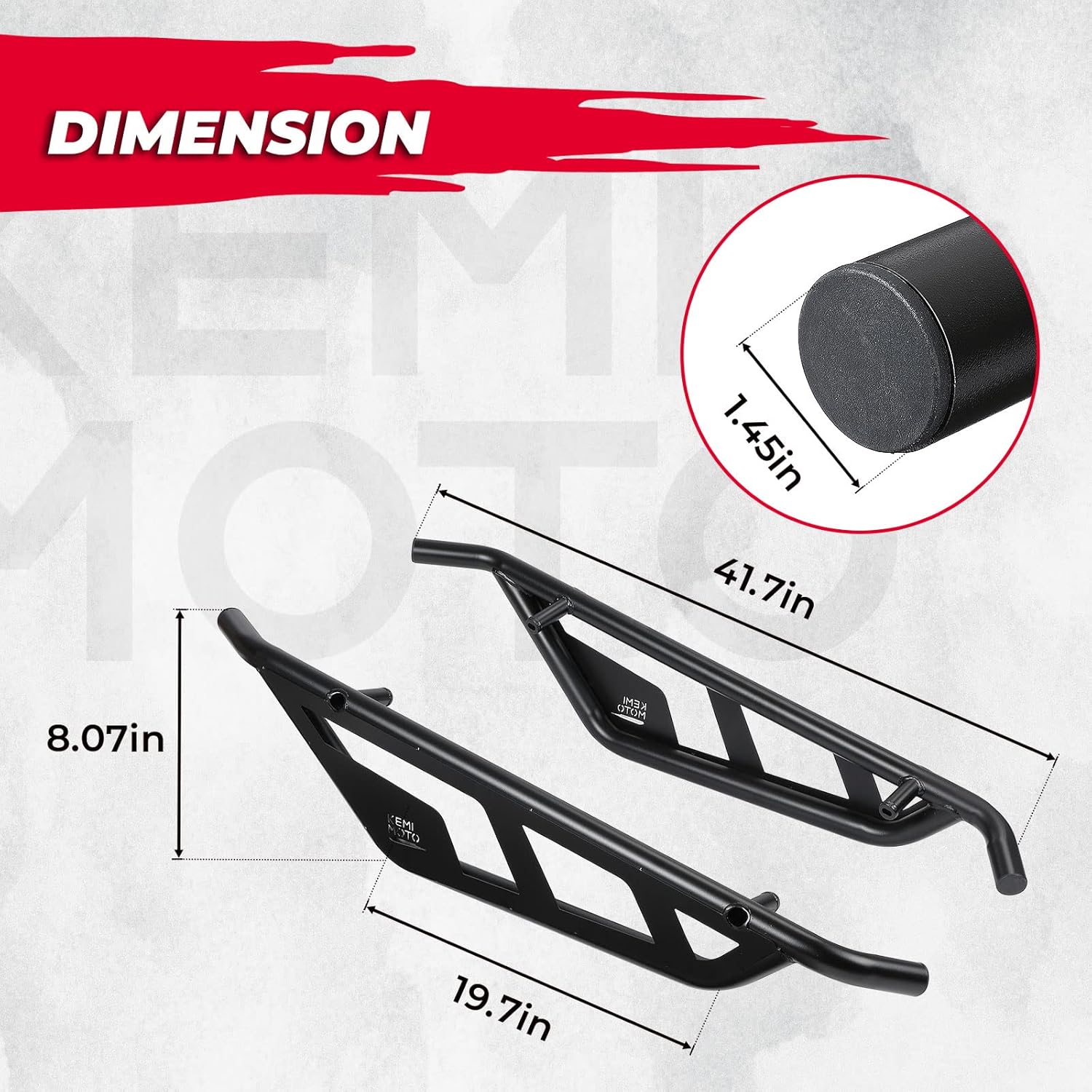 KEMIMOTO Nerf Bars Rock Sliders, Heavy Duty Black Tree Kickers Side Steps Nerf Bars Compatible with 2022 2023 2024 CFMOTO ZForce 950 HO EX/ 2020-2022 ZForce 950 Sport Accessories