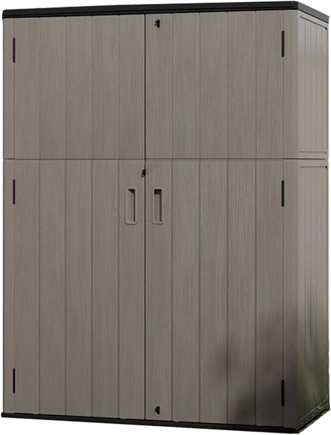 Storage Shed High Capacity Outside Storage Sheds，with Floor and Lockable Door，for Garden Backyard Tool Storage Use(Coffee,51.5X69.3X27.5in)