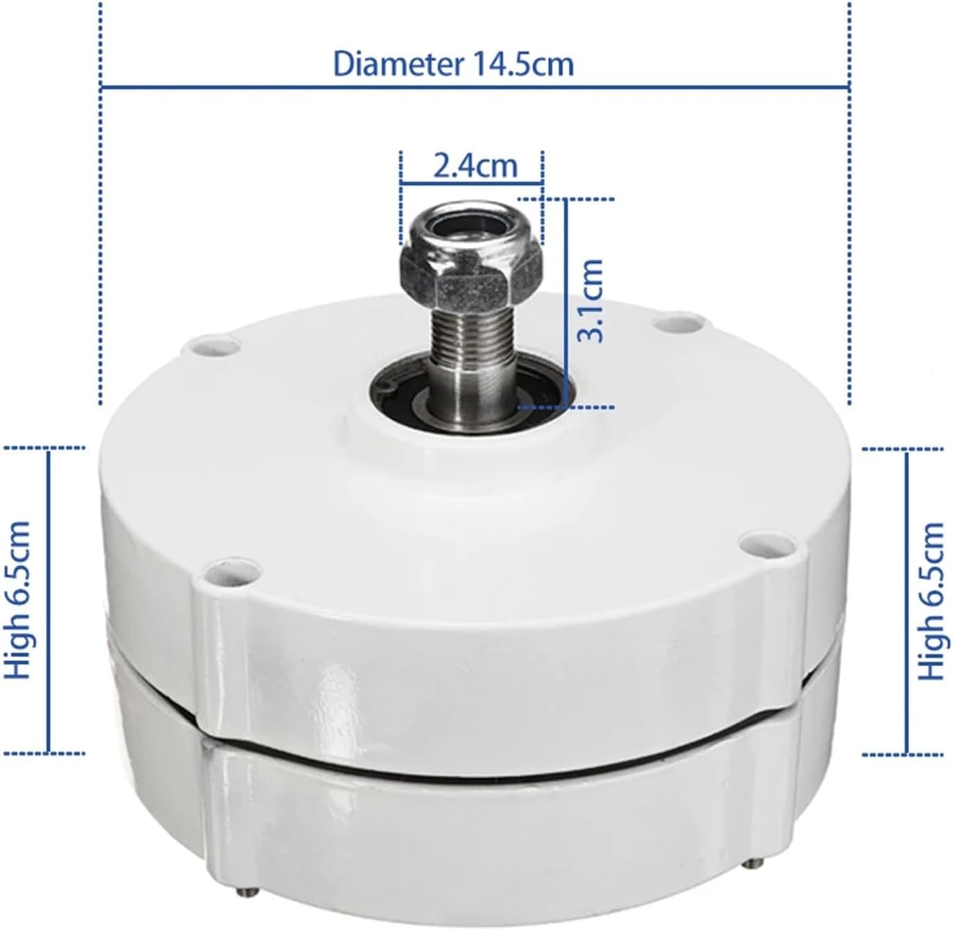 Generator 4KW 5KW 6KW 12V 24V 48V 3 Phase Gearless Permanent Magnet AC Alternators for Wind Water Turbine Low Starting Speed for Home(Single Shaft,24V_6KW)