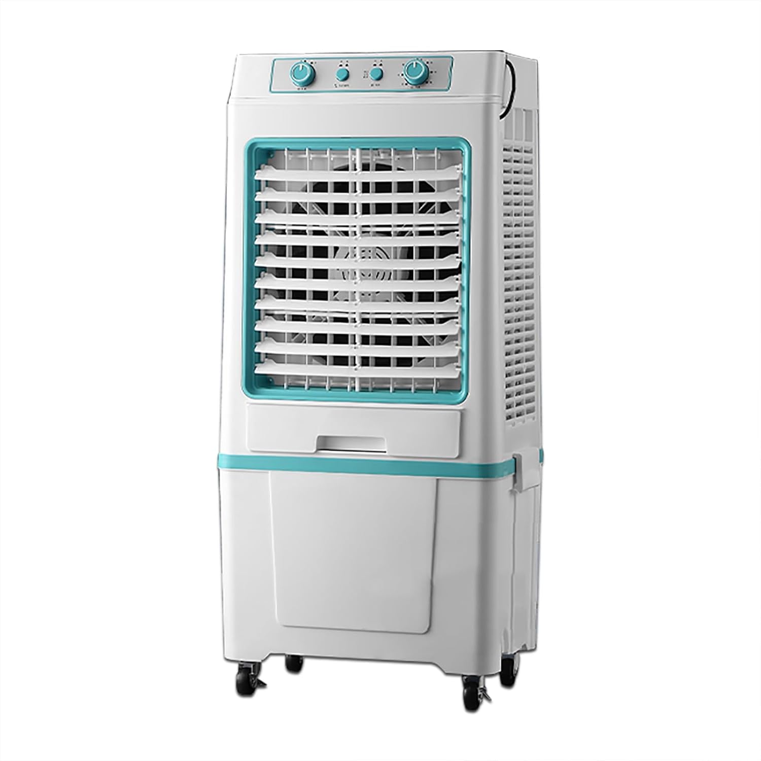 Swamp Cooler Air Conditioner Portable, 3-Speed Fan, 9000CFM Powerful Evaporative Air Cooler, 3-IN-1 Humidifying Cooling Fan for Home, Shop, Factory, Garage(Blue)