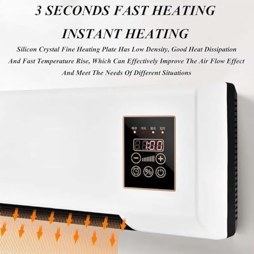 2 In 1 Wall Mounted Heating System, Cooling/Heating, Kitchen Wall Air Conditioner Fan, for Bathroom Office, RV Air Conditioner Heater and Fan Combo(White)