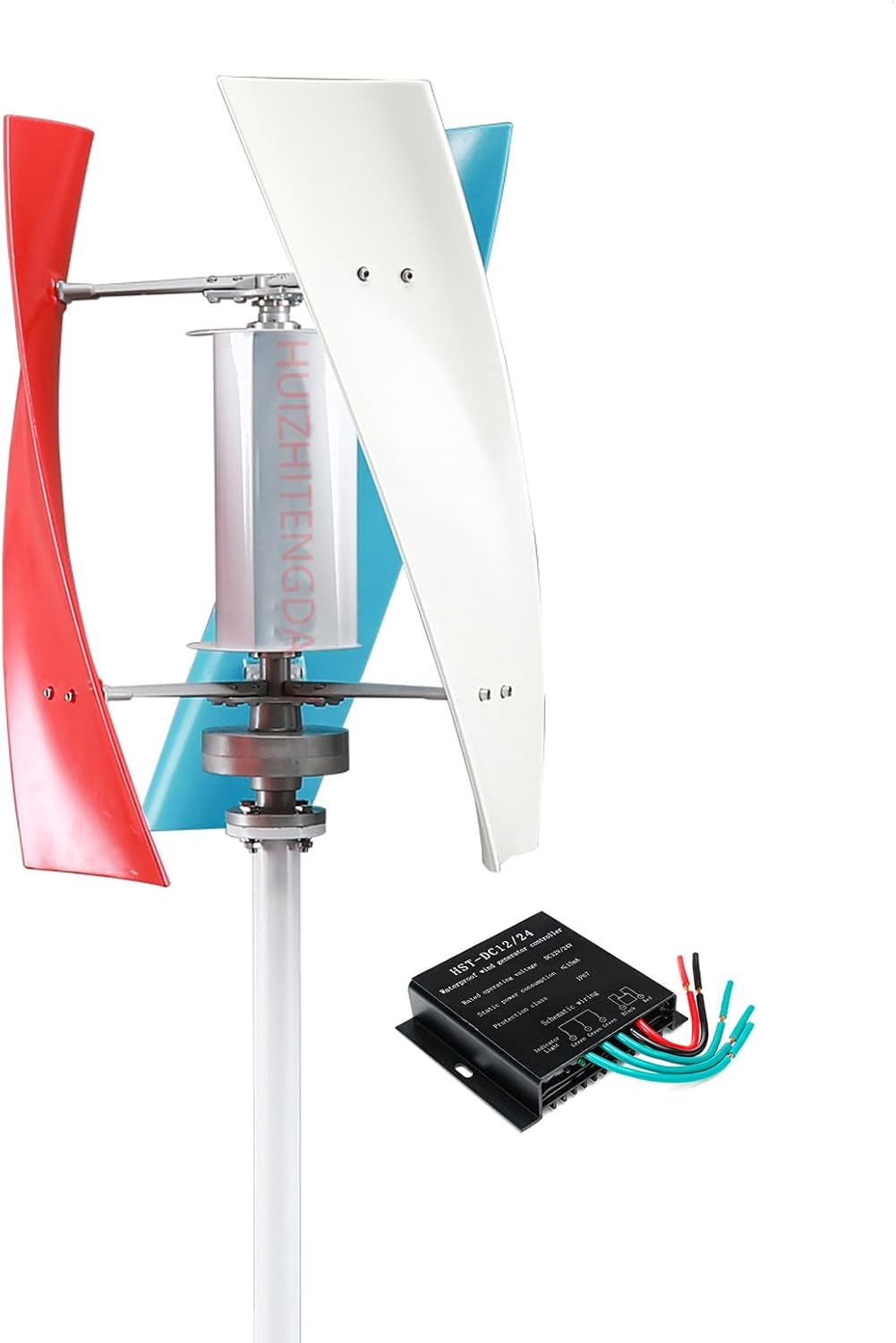 1000W-5000W Vertical Axis Wind Turbine, 220V 48V 24V 12V AC with MPPT Controller Portable Generator 220V AC Output Household Complete Kit