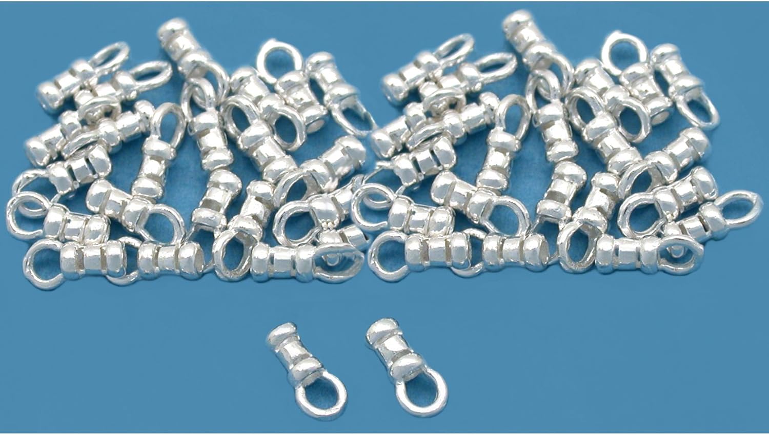 50 Sterling Silver Crimp Necklace Cord End Beading 8mm