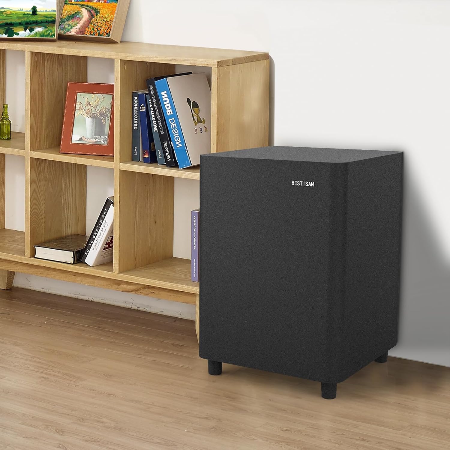 BESTISAN 6.5’’ Subwoofer, Powered Home Audio Sub woofer with Deep Bass in Compact Design, for Studio and Home Theater, Black,SW65C