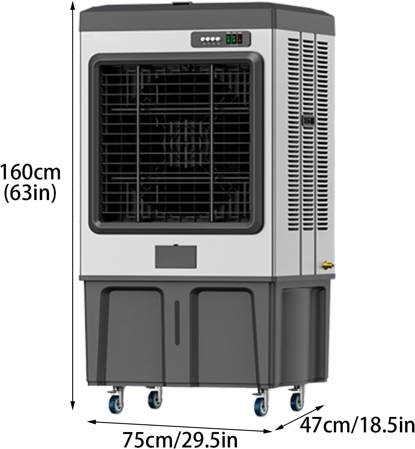 Personal Swamp Cooler, Quite Portable AC with 180L Tank and 3 Speeds, Evaporative Air Conditioner for Room Office Outdoor(75 * 47 * 160cm)