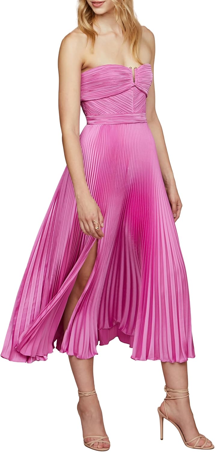 AMUR Women's Harden Pleated Strapless Midi