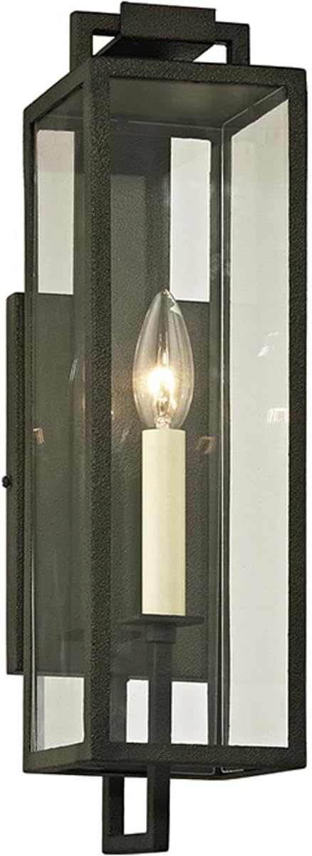 55169-FICI John 1 Light 17 inch Forged Iron Outdoor Wall Sconce