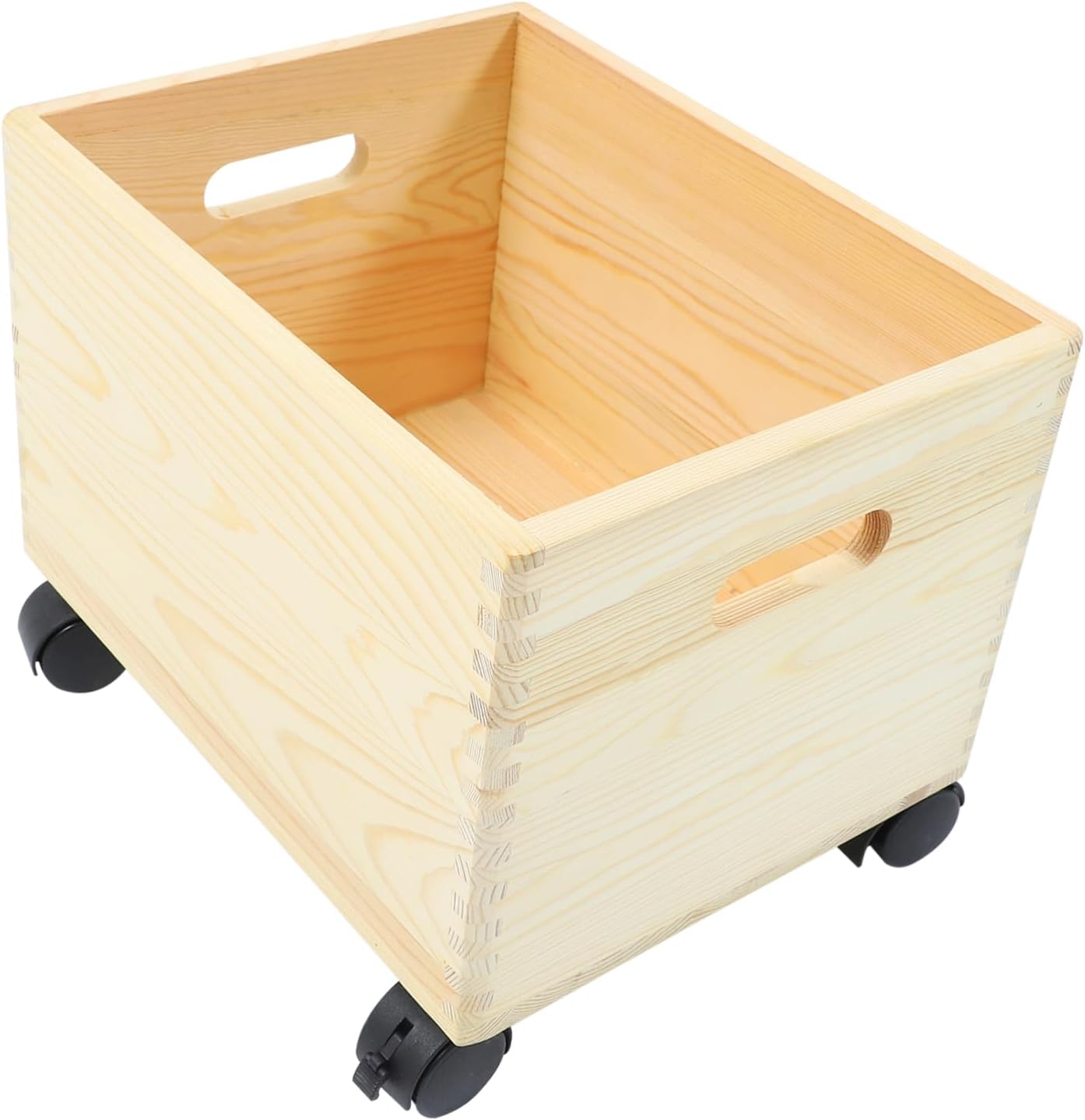 Large Capacity Rolling Storage Box Portable Wooden Organizer for Toys Clothes and Sundries Multi-functional Household Storage Solution