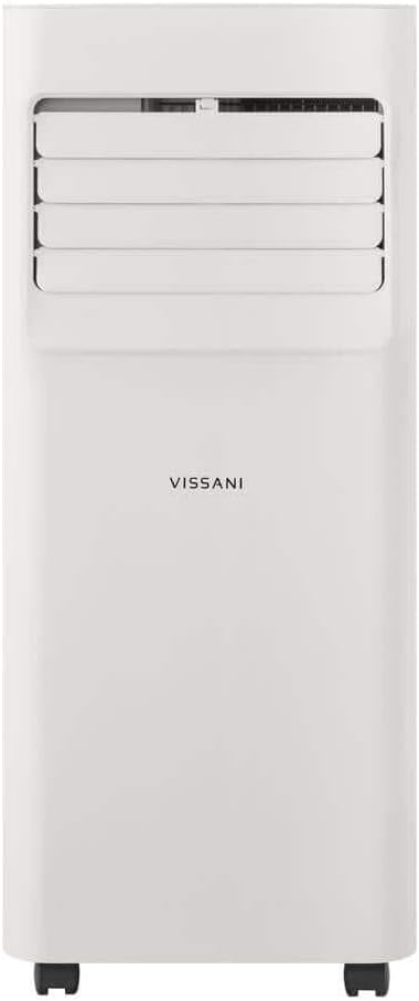 Vissani 8000 BTU Portable Air Conditioner (5000 BTU SACC), 3-in-1 AC Unit with Dehumidifier & Fan, Remote Control, 115V, Easy Install Window Kit, Cools Rooms up to 150 Sq. Ft. (Renewed)