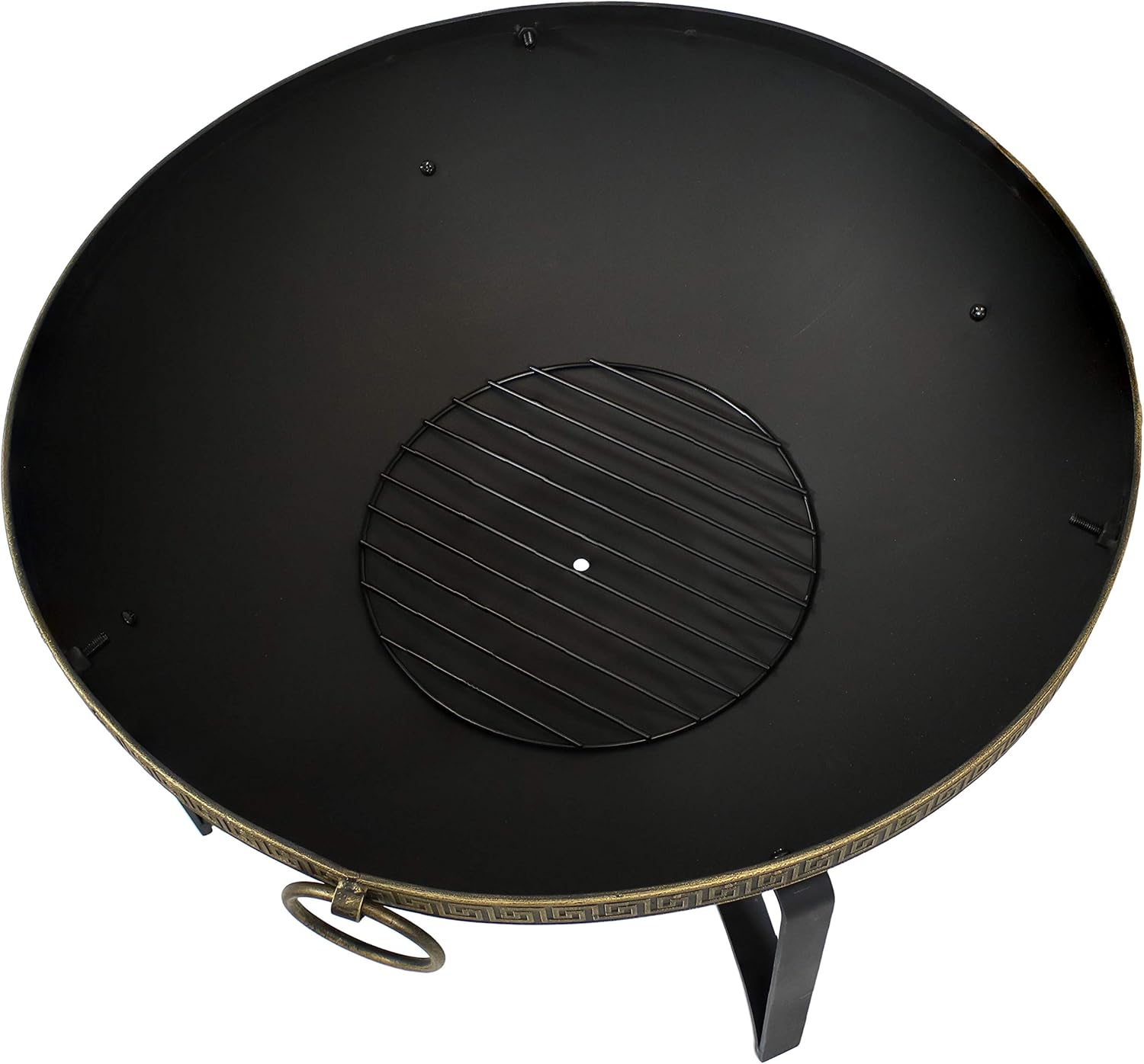 Sunnydaze 26-Inch Steel Wood-Burning Outdoor Fire Pit Bowl with Spark Screen, Log Grate, and Poker