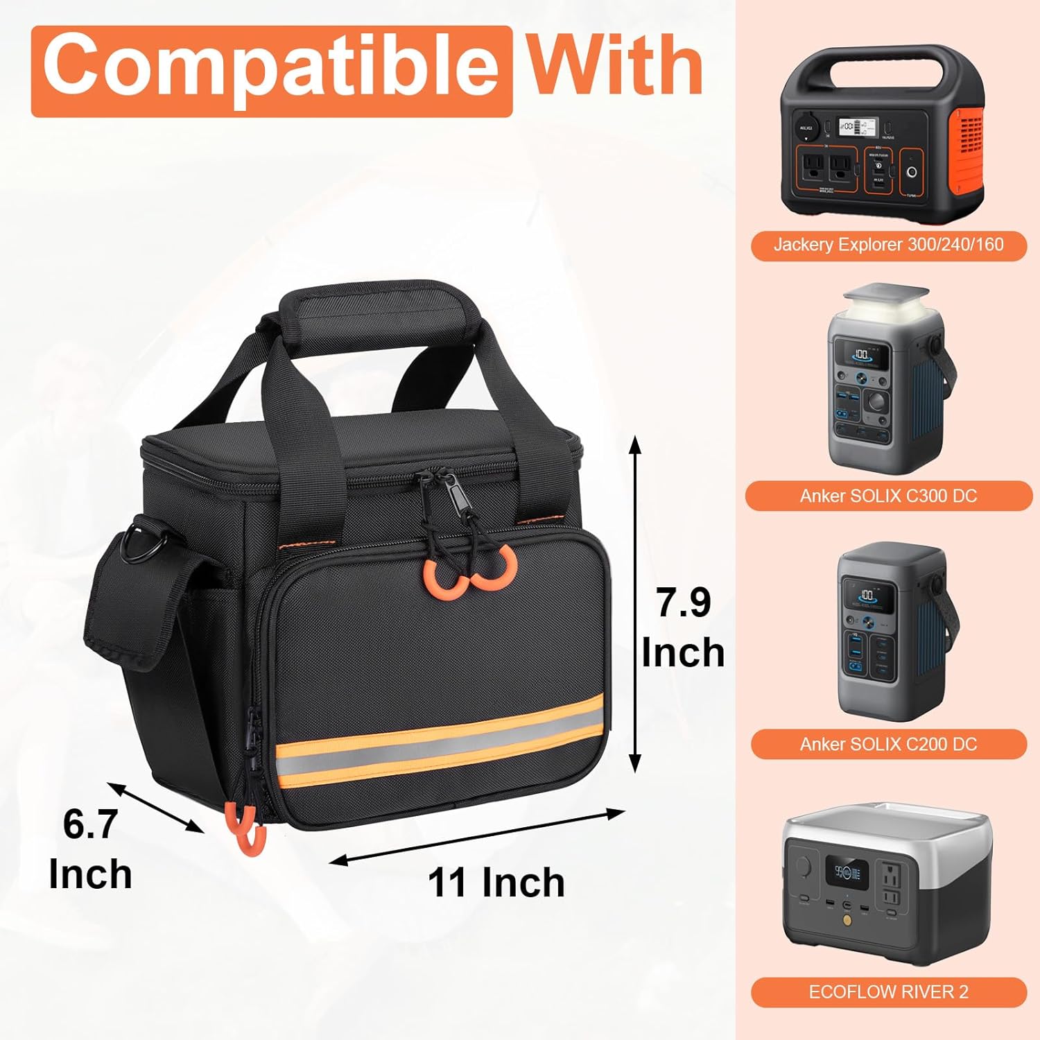 Solar Panel Storage Bag and Portable Station Bag Compatible with Jackery Explorer 160/240/300 and Jackery SolarSaga 100W 100X 200W