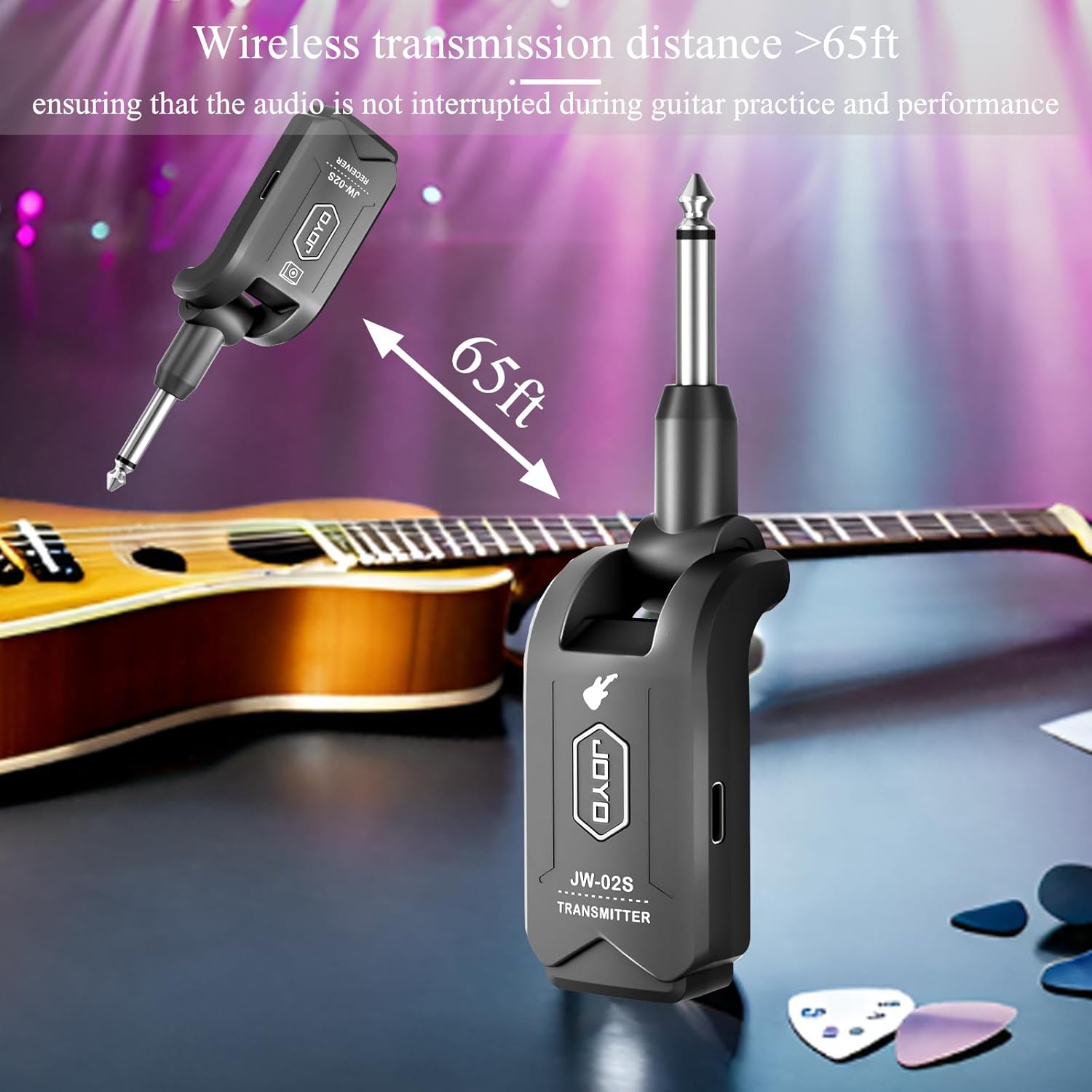 JOYO 5.8GHz Wireless Guitar System (JW-02S) Bundles with JOYO Mini Amp Head (Meteor II)