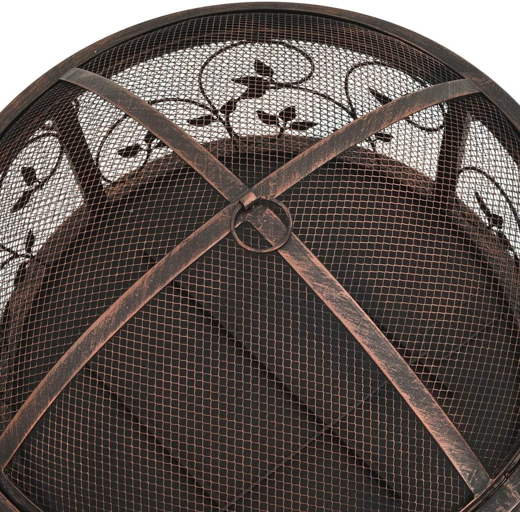 Rustic Outdoor Fire Pit with Poker, 26.6