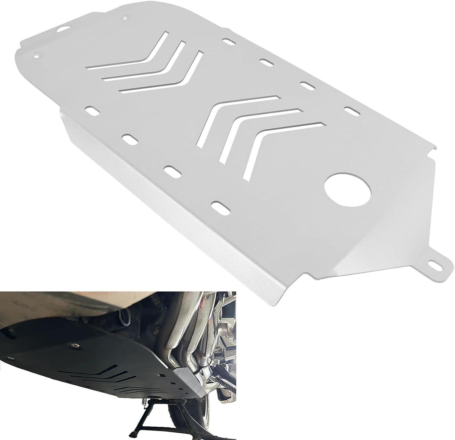 Skid Plate Engine Guard Compatible with Honda Goldwing 1800 GL1800 2018-2025 3mm CNC Aluminum Belly Pan Silver Accessories Motorcycle Parts