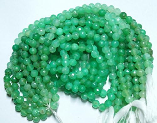 13 inch natural beads strand of 6mm faceted round shaded chryosprase gemstone beads for DIY jewelry - necklace, bracelet, earring, ring.