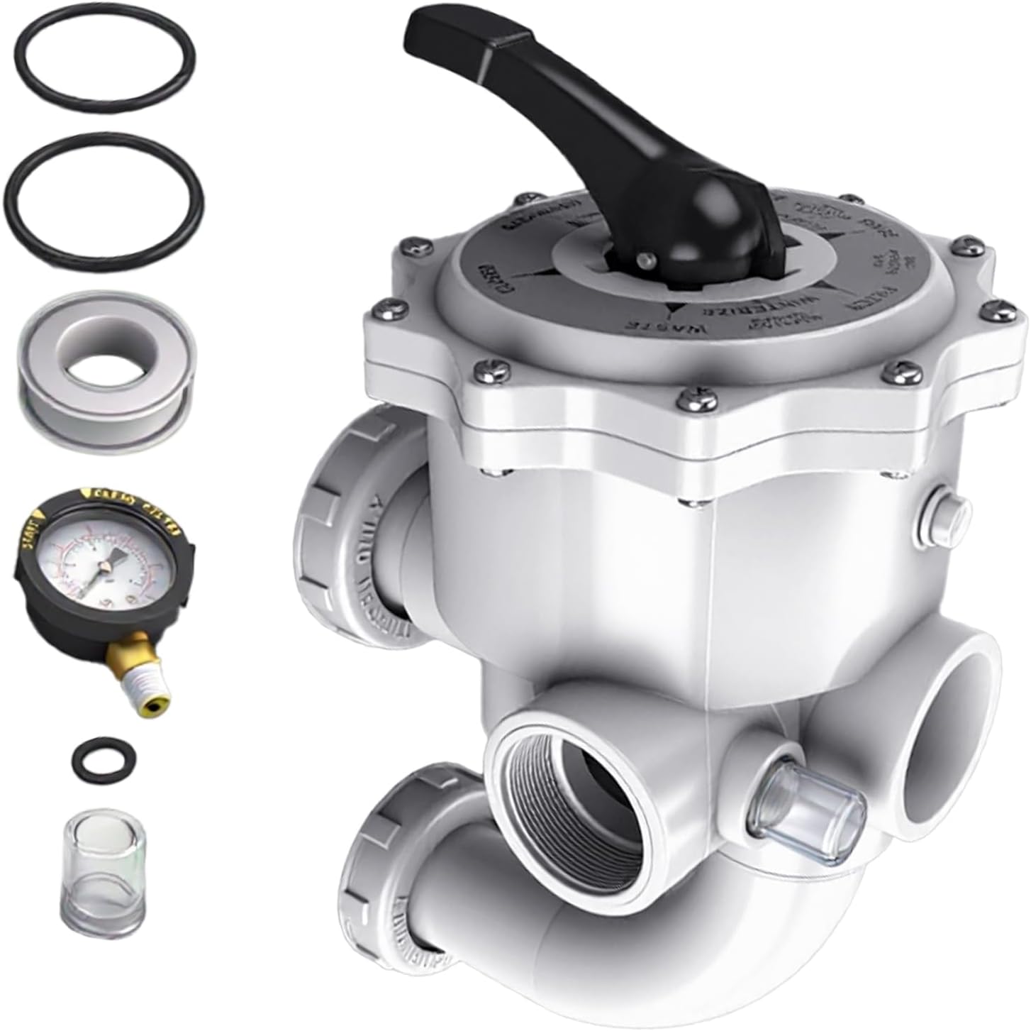 261152 2-Inch Threaded Multiport Valve for FNS, FNS Plus, Nautilus Plus Pool and Spa D.E. Filters Side Mount Rebuild Kit 7.5