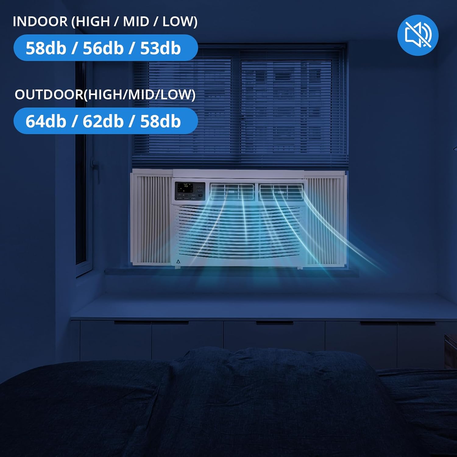 8,000 BTU WiFi Smart Window Air Conditioner with Cooling Area up to 350 Sq Ft, Smart Window Air Conditioner with App Control, Digital Display and Remote, Bedroom/Apartment/Office