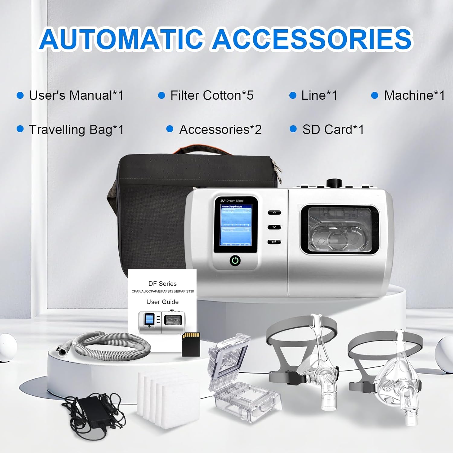 Veterinary Auto Sleepnea Device - Portable and Automatic, Featuring a 220ml Water Tank, English Version, All Accessories Included and a Storage Bag