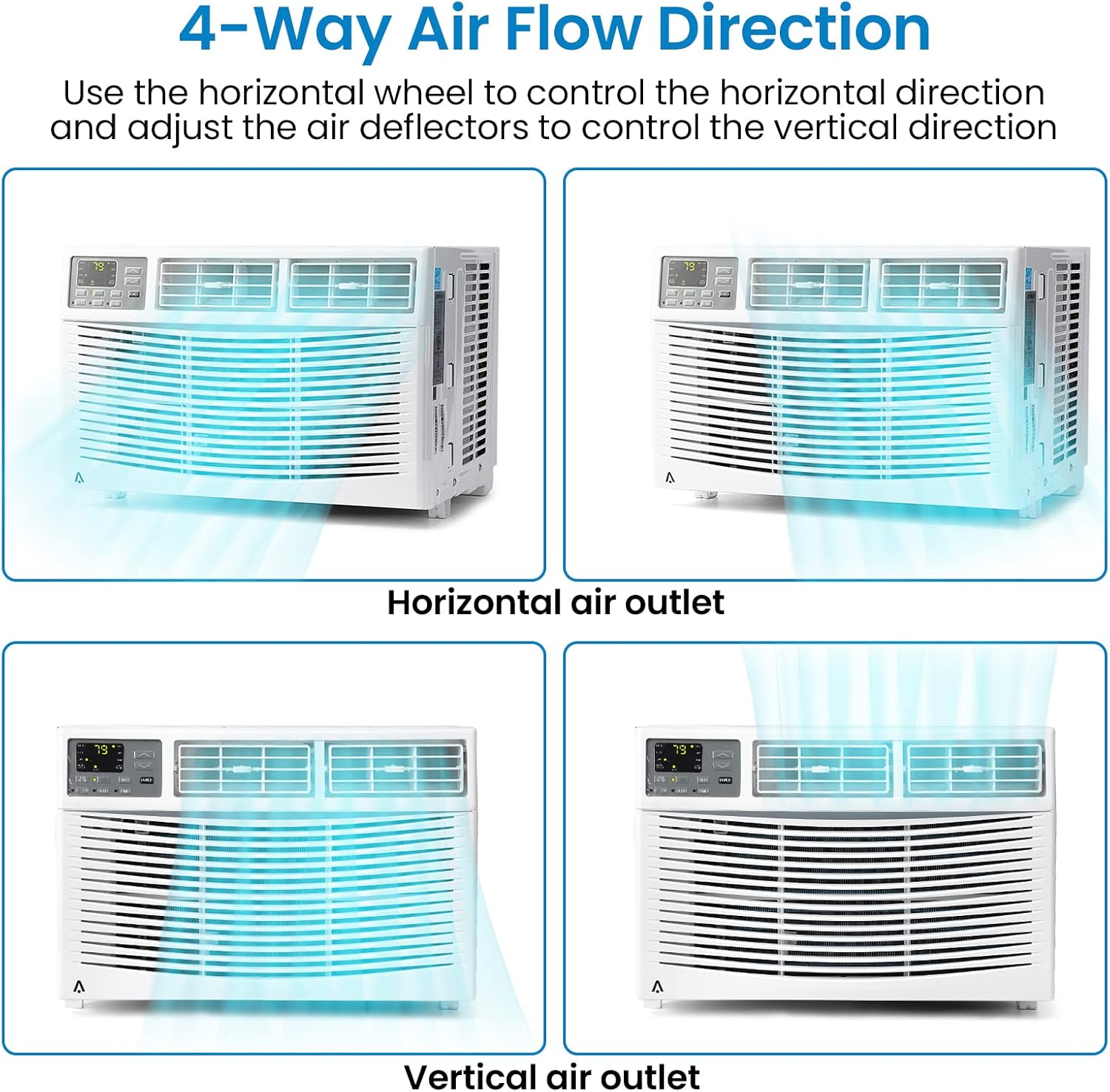 Acekool 8000 BTU Smart Window Air Conditioner, Window AC Unit with Remote/App Control and Dehumidification Function, Energy Savings, Quiet Operation, Cools 350 Sq.ft, 110-115V