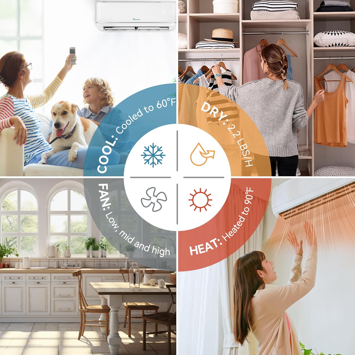 YITAHOME 21 SEER2 12000 BTU Mini Split Air Conditioner Heat Pump System, Wifi Enabled 208-230V Inverter Ductless AC Cool Up to 750 Sq. Ft, Compatible with Alexa, Complete Installation Kit, White