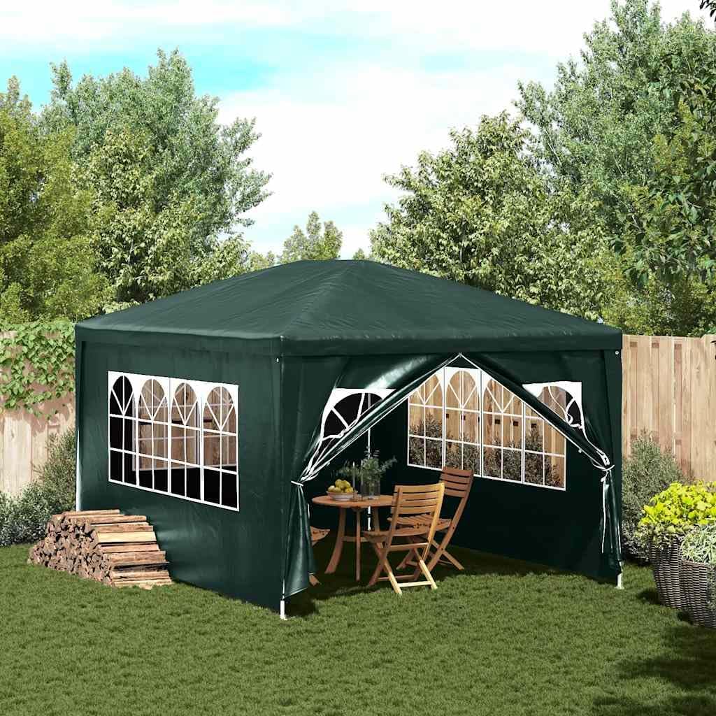 Party Tent 9.8'x13.1' Green Outdoor Canopy with 3 Removable Sidewalls, UV Water-Proof PE Roof, Steel Frame for Events, Festivals, Camping Outdoor Structures