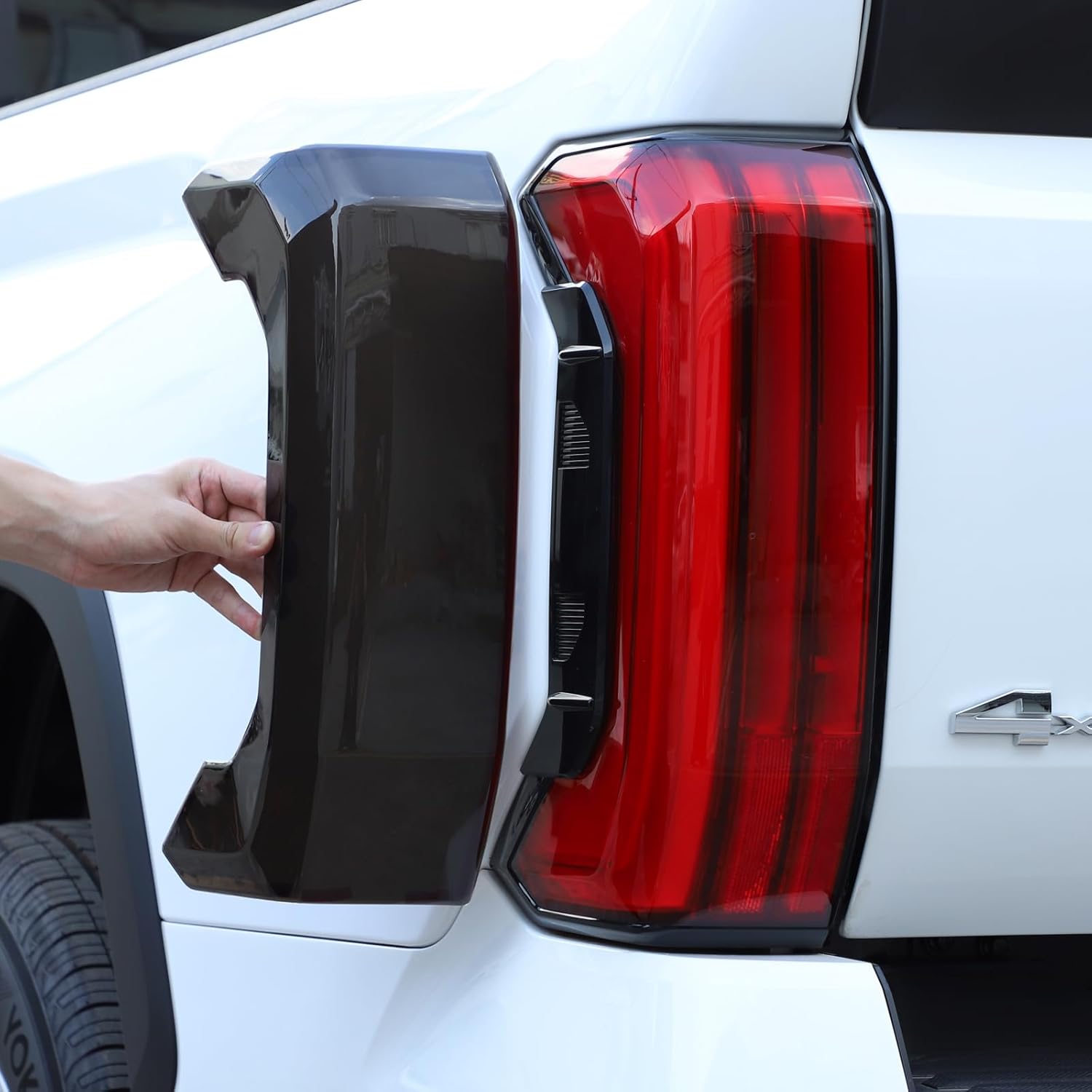 Aunginsy Tail Light Lamp Cover Compatible with Toyota Tundra 2022-2026, Rear Taillight Lamp Cover Shell Shade Smoked Black Frame Bezels Trim Cover Rear Headlight Protection Cover Exterior Accessories