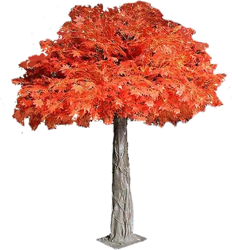 Large Artificial Red Maple Tree for Indoor Decor, Lifelike Faux Maple Plant for Hotel Lobby & Office Interior(8ft)