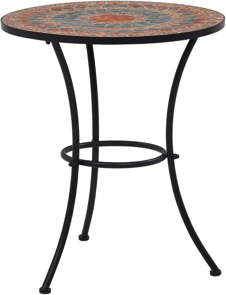 Mosaic Bistro Table Orange/Gray 23.6