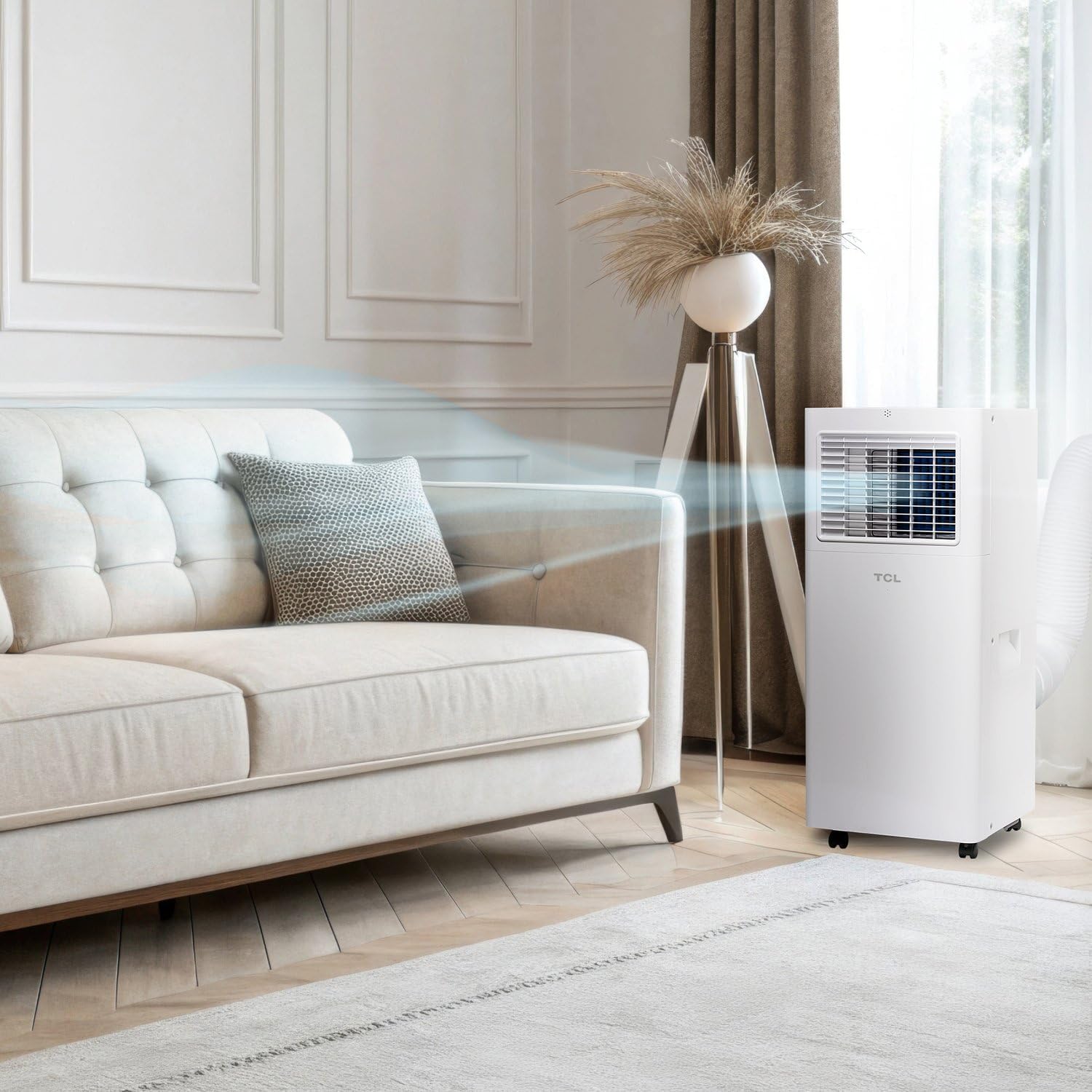 TCL 5,000 BTU Smart Portable Air Conditioner, Fan & Dehumidifier, 150 Sq. Ft., Ultra-Compact Design, Remote Control, Compatible with Alexa/Google Assistant, Install Kit Included