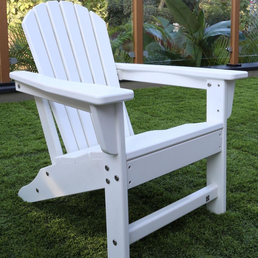 NewTechWood Child Adirondack Patio Chair Weather Resistant, Easy Installation, Widely Used in Outdoor, Fire Pit, Deck, Lawn, Outside, Garden Chairs (Ivory)