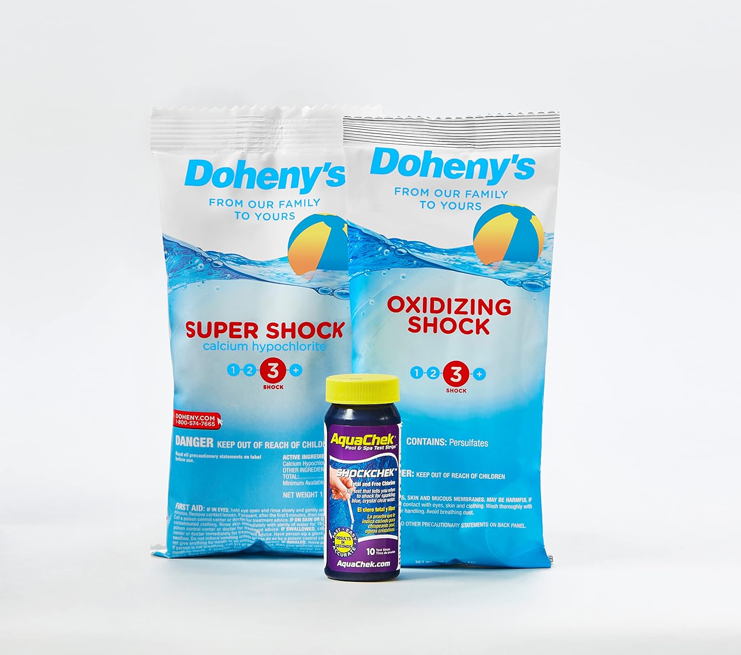 Doheny's Inground Pools Pro-Grade Shock Bundle | Bundle Up Your Shock and Save | Kits Include Doheny's Super Shock, Oxidizing Shock & ShockChek Test Strips | Weekly Treatment Kit