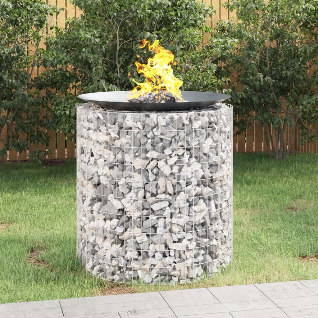 SKM Gabion Fire Pit Ø 100 cm Galvanised Iron (Weight-24KG)
