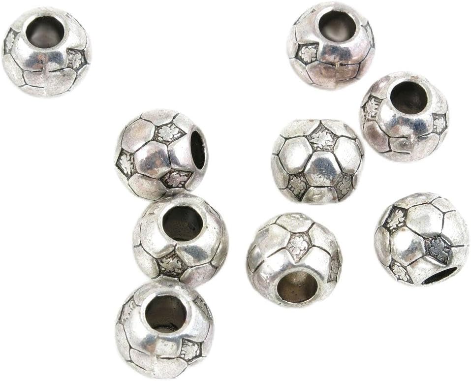 300 Pieces Antique Silver Tone Jewelry Making Charms Supply Wholesale D4LV8 Football Loose Beads