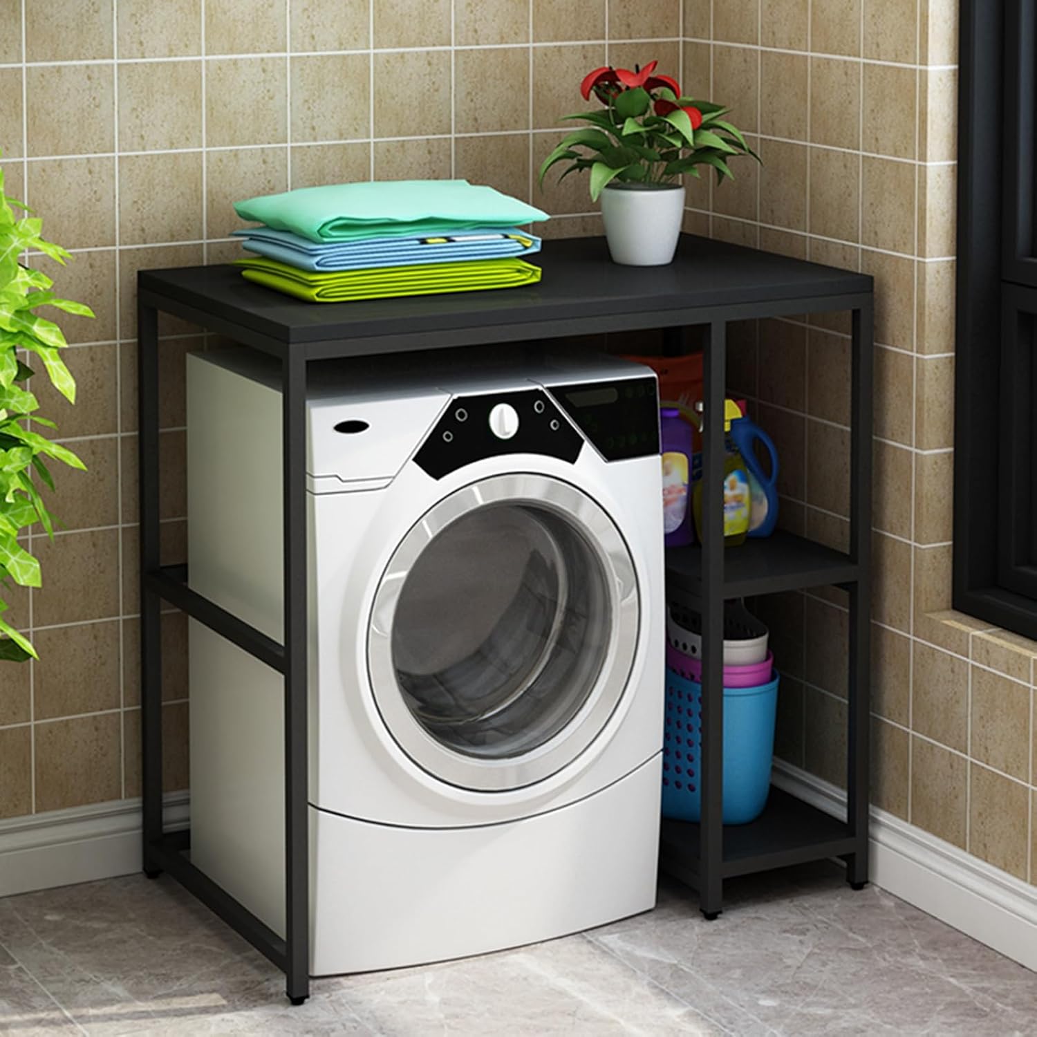 Freestanding Washing Machine Storage Rack, Independent Laundry Rack, Multifunctional Drum Washing Machine Cabinet (C)