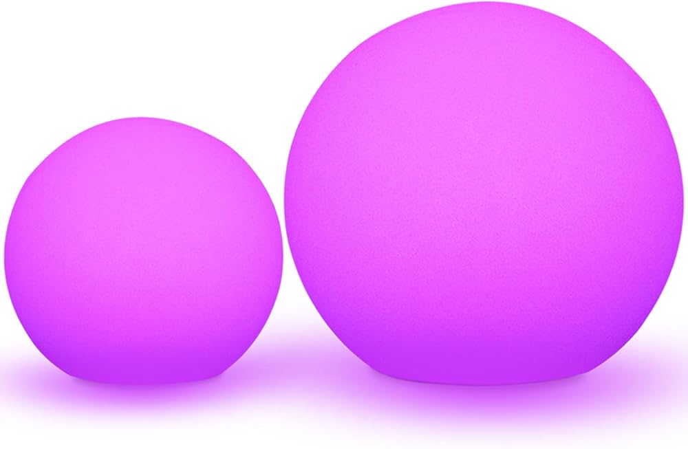Mr.Go 10-inch LED Ball Light and 16-inch LED Globe Light Bundle, Rechargeable, Remote Control, Dimmable 16 RGB Colors 4 Modes, Waterproof, Great as Night Light Mood Lamp Ambient Lighting Decorations
