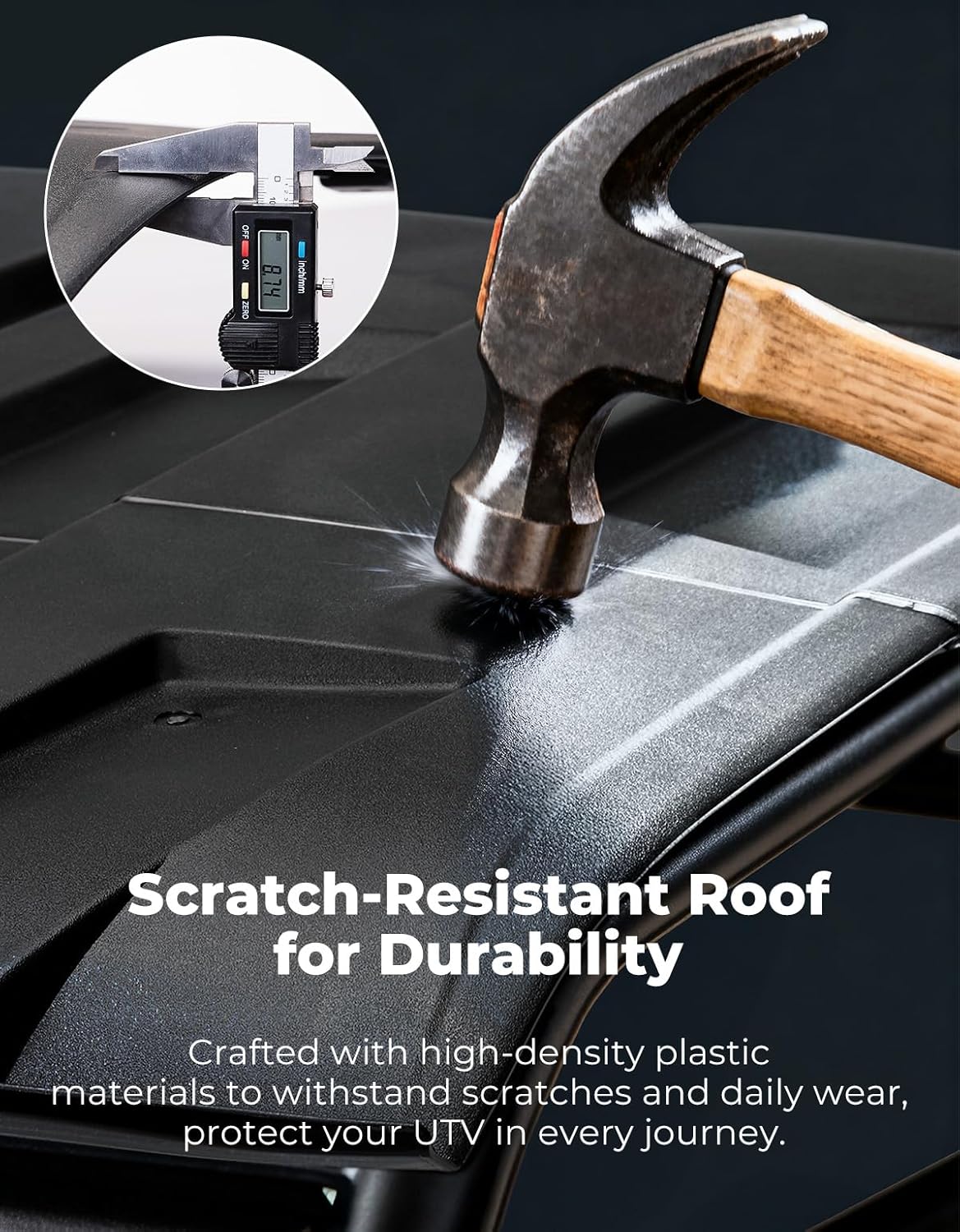 KEMIMOTO Roof Top Hard 3-Seat Compatible with Polaris Ranger XP 1000/1000/ XP 900 Accessories Combination Sport Roof Top Replace #2882911 (NOT Fit 2016+ Full Size 570 Roll Bar Cage)