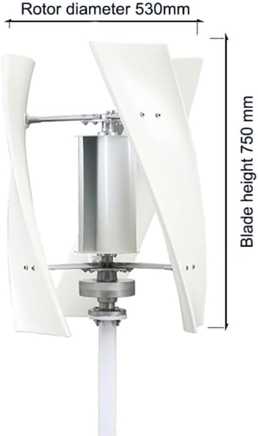 12000W Low Noise Vertical Wind Turbine Generator,12V 24V 48V 220V with Controller 3 Phase Home Use Wind Turbine Generator for Courtyard Garden Lighting (White),White,24V