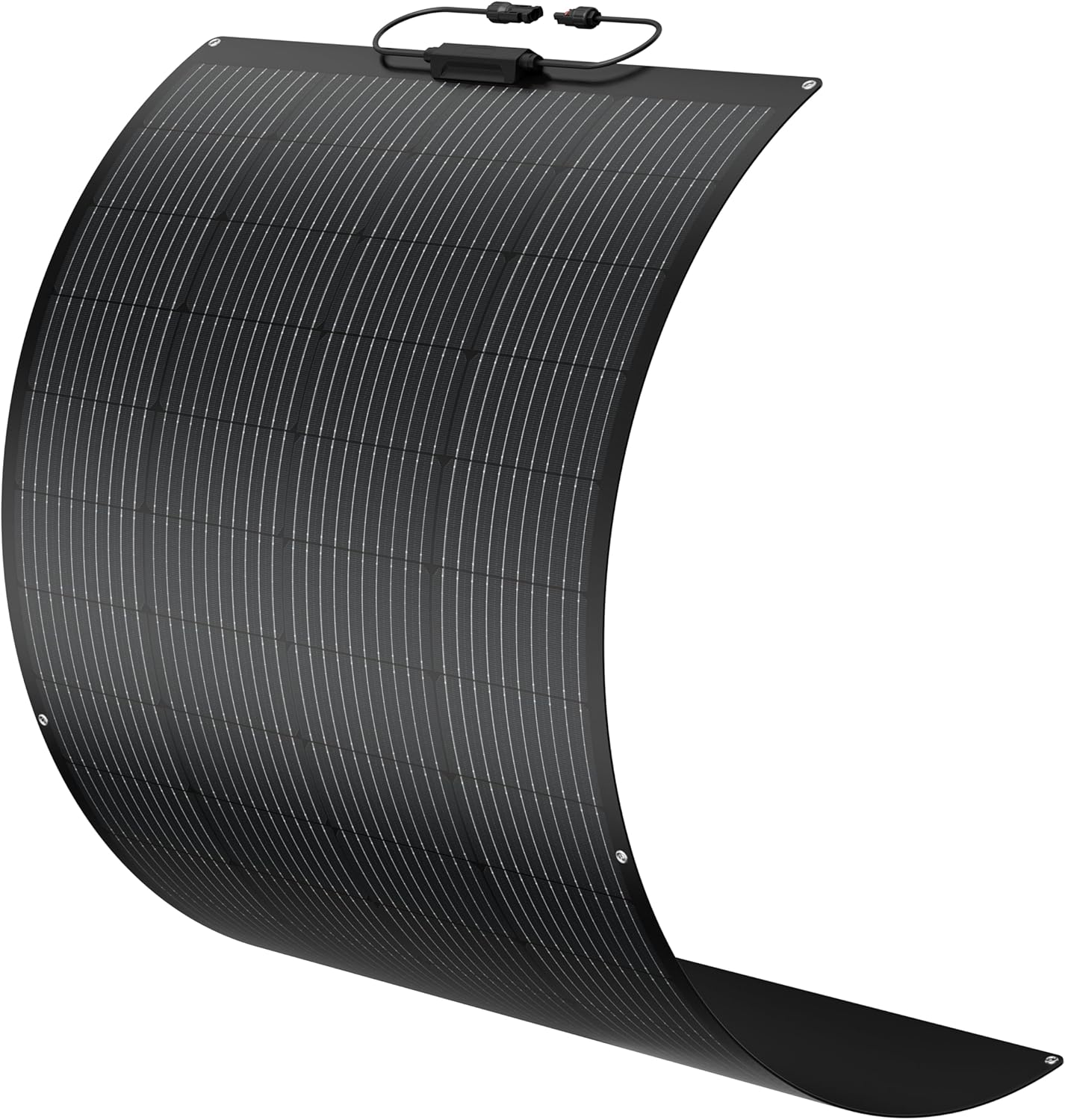 BougeRV Arch 200 Watts Fiberglass Flexible Solar Panel 23% High-Efficiency, 270° Lightweight, Portable Bendable 12 Volts 10BB Mono Cell for RV Camping Home Boat Marine Curve Surface Black