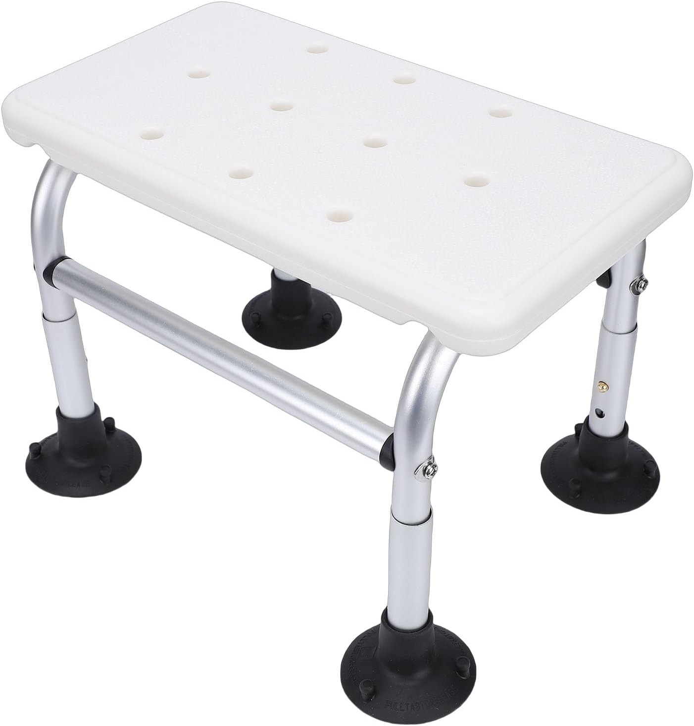 Pssopp Other Bathroom Accessories Height Design Aluminum Anti Slip Shower Bench Bathtub Stool with Drainage Holes for Elderly and Disabled Shower Chair, Adjustable Chair for
