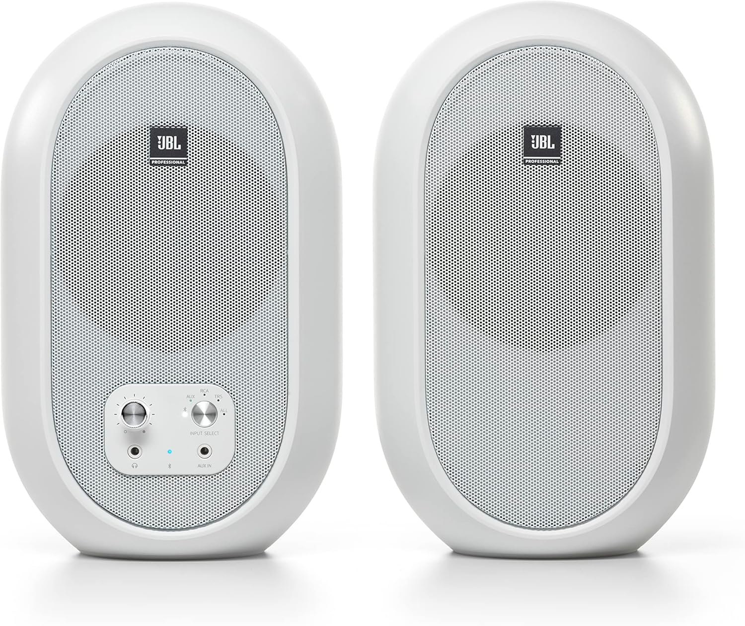 JBL Professional 1 Series 104-BT Compact Desktop Reference Monitors with Bluetooth, White, Sold as Pair, 4.5-inch Speaker