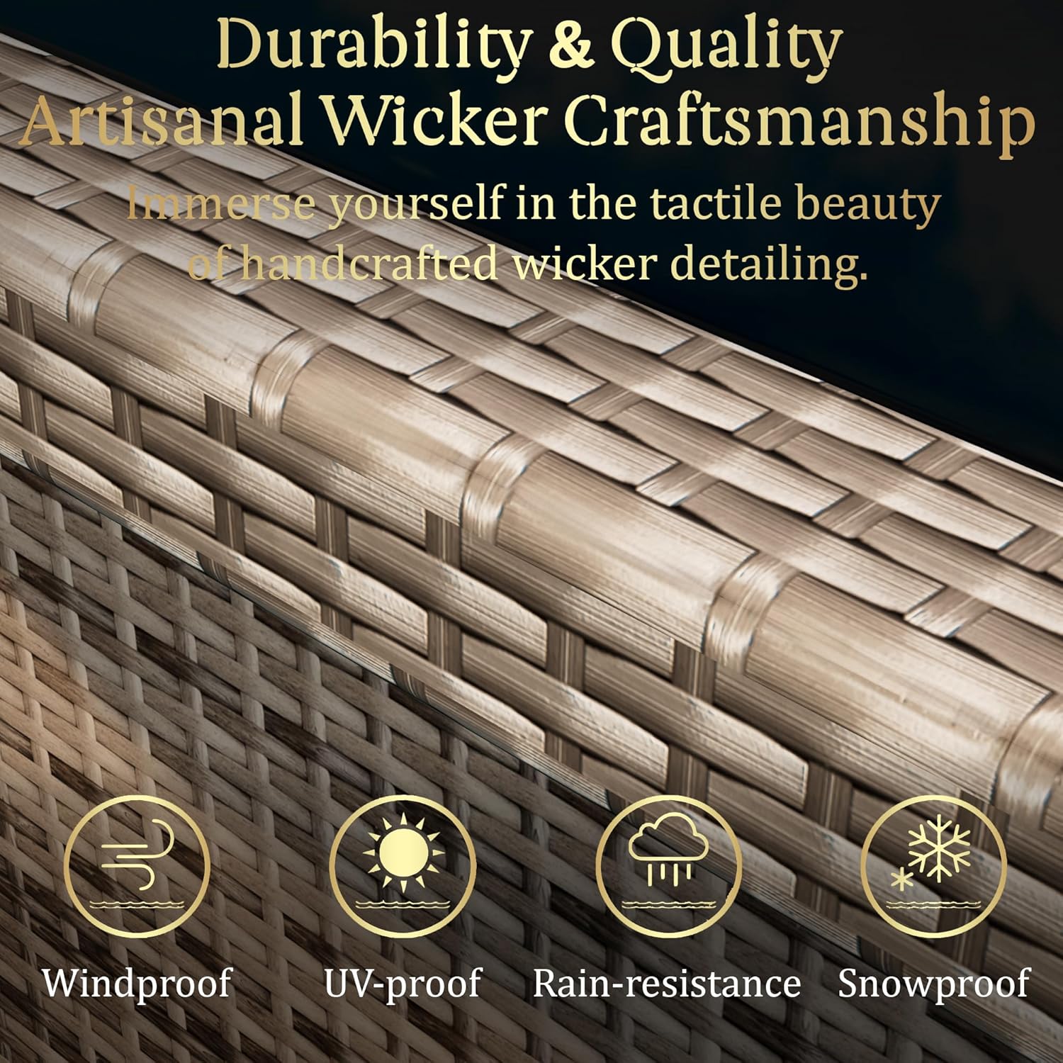 Yoyomax 44-Inch Firepit Table with Hand-Weave Rattan, Aluminum Frame, Wind Guard, Waterproof Cover, and Fire Beads - Perfect for Outdoor Patios, Gardens, and Hotels with 60,000 BTU Flame